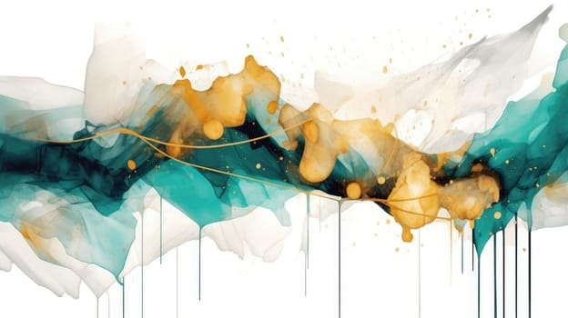 Abstract watercolor artwork mixed with buzzy geometric shapes for background of social media banner generative AI image