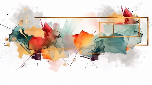 Watercolor abstract design for background of wedding or buzzy social media banner on white background generative AI