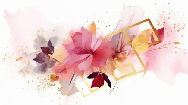 Watercolor abstract design for background of wedding or buzzy social media banner generative AI