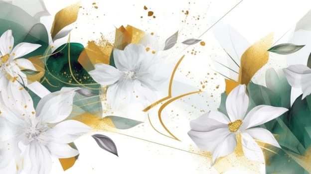 Watercolor abstract design for background of wedding or buzzy social media banner generative AI