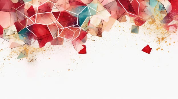 Watercolor abstract design for background of wedding or buzzy social media banner on white background generative AI