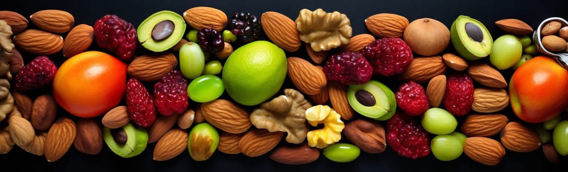 Fruit closeup nut walnut assorted cashew almonds ingredient snack vegetarian vegan mixed pistachio dried hazelnut background organic healthy food