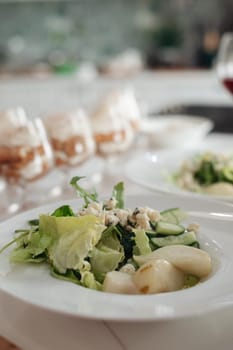 autumn salad with pear and nuts