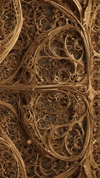 Delicate, swirling patterns emerge from the warm tones of carved wood, celebrating craftsmanship and the beauty of nature’s designs blended seamlessly into an elegant form.