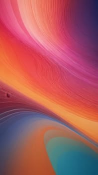 A stunning array of swirling colors blends seamlessly, showcasing vibrant oranges, pinks, and blues that evoke the beauty of a sunset. The fluid lines create a tranquil and captivating atmosphere.