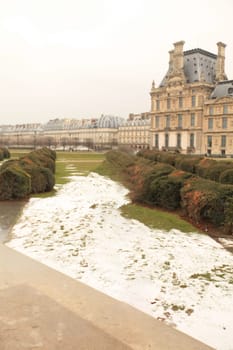 stunning vintage premise stands grandly with its intricate architecture, surrounded by lush greenery under a misty sky, exudes elegance and captures the beauty of timeless architecture, Majestic european castle surrounded by vast greenery and misty sky