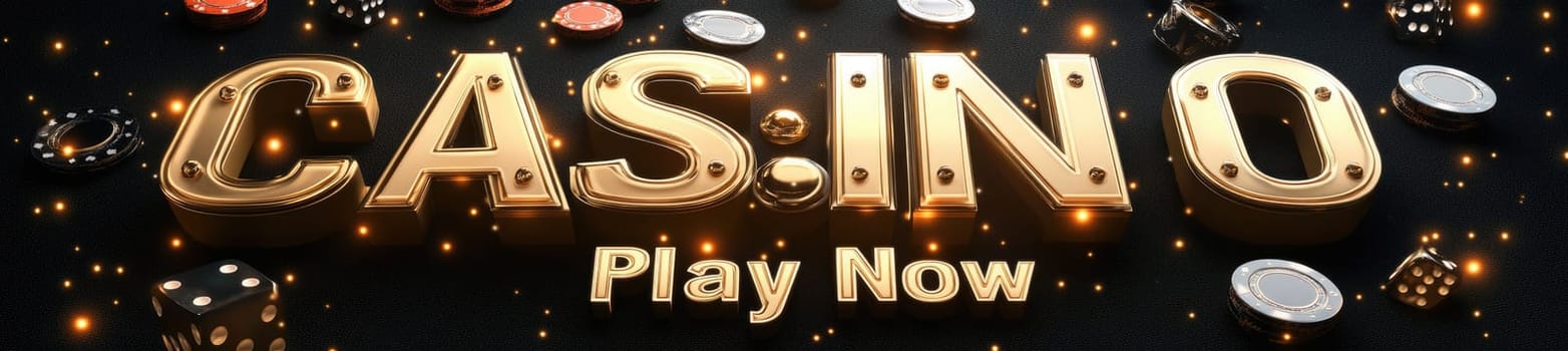 Gambling allure: a dynamic blend of casino elements featuring poker, roulette wheels, chips, and 777, capturing the essence of high-stakes gaming, strategic play, and the pursuit of fortune.