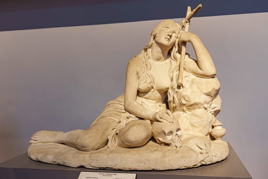 Florence, Italy, January 5, 2024: Penitent Magdalene. Luigi Pampaloni. Accademia Gallery