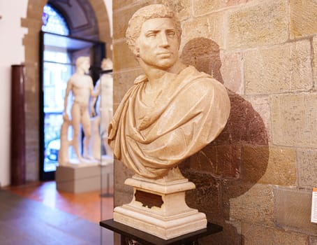 Florence, Italy, January 6, 2024: Brutus. Michelangello. Bargello museum