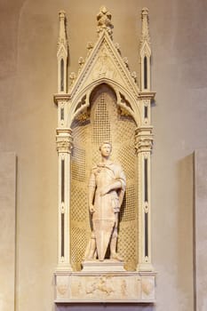 Florence, Italy, January 6, 2024: Original Donatello's St. George. Bargello museum