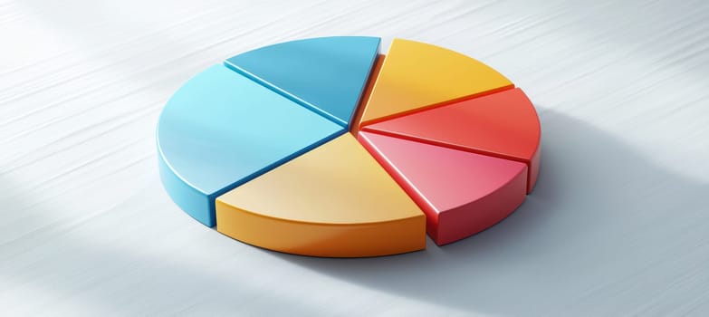3d pie chart depicting global renewable energy distribution for 2024. slices are color-coded with gradients, representing data visually. ideal for sleek, modern presentations focusing on sustainability and energy trends.