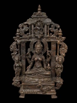A 10th-century bronze sculpture of the Jain goddess Padmavati from Gujarat, India.