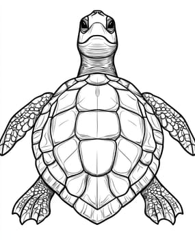 Coloring page for kids and adults, animal turtle