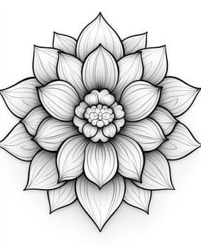 Coloring for children and adults flowers on a white background