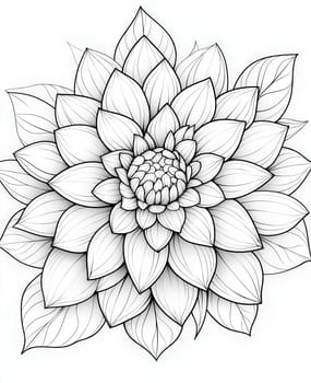 Coloring for children and adults flowers on a white background