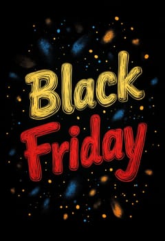 Black Friday lettering on abstract background. Selective focus.