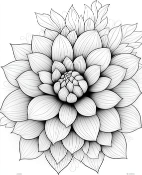 Coloring for children and adults flowers on a white background