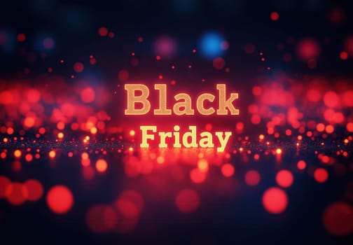Black Friday lettering on abstract background. Selective focus.