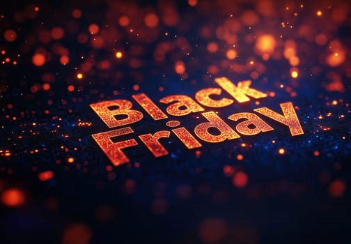Black Friday lettering on abstract background. Selective focus.