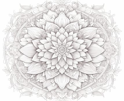 Coloring for children and adults flowers on a white background