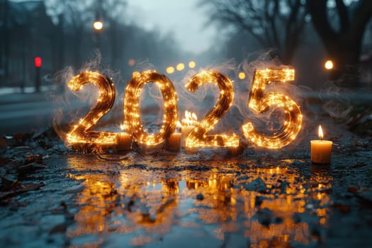 Join us for the exciting New Year 2025 celebration filled with dazzling lights and a warm, cozy candle ambiance for all