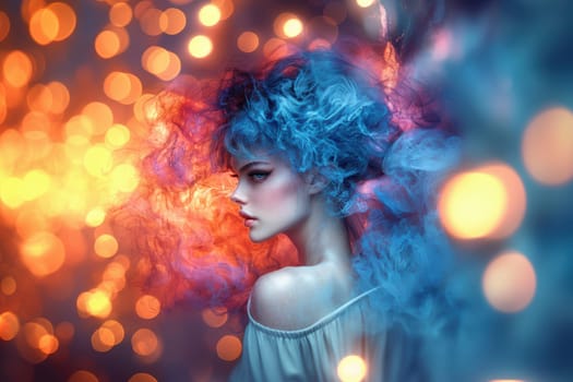 A mesmerizing and enchanting portrait that showcases a captivating blend of radiant colors and ethereal beauty