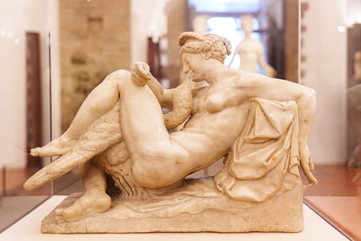 Florence, Italy, January 6, 2024: Leda and the swan. Bartolomeo Ammanati. Bargello museum