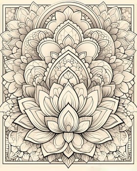 Coloring for children and adults flowers on a white background