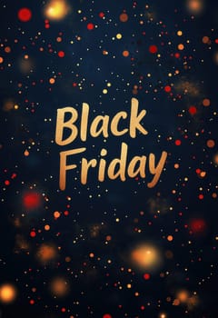 Black Friday lettering on abstract background. Selective focus.