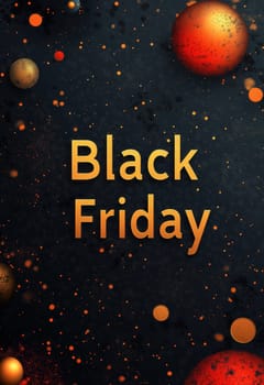 Black Friday lettering on abstract background. Selective focus.