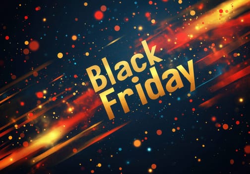 Black Friday lettering on abstract background. Selective focus.
