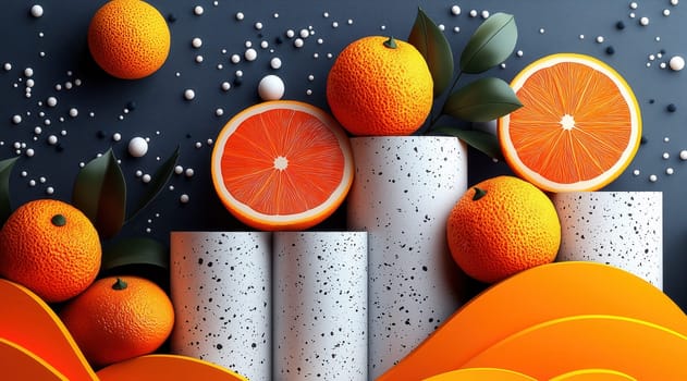 Creative background with geometric shapes create a bright composition. Selective focus.