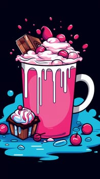 Delicious milkshake in a clear glass. High quality photo