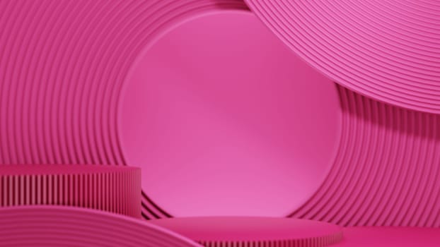 Minimal Scene Pink Podium, 3D illustration Background for advertising and wallpaper in minimalism and product scene. 3D rendering in decorative concept.