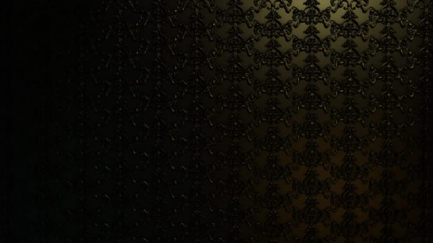 Baroque Scrolls Golden Seamless Ornament, 3D illustration Background for advertising and wallpaper in classic pattern and retro scene. 3D rendering in decorative concept.