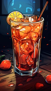 Iced cockleil at a bar on a hot summer evening. High quality photo