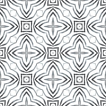 Striped hand drawn design. Black and white extraordinary boho chic summer design. Repeating striped hand drawn border. Textile ready fascinating print, swimwear fabric, wallpaper, wrapping.