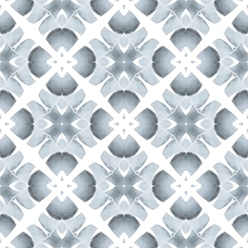 Hand drawn green mosaic seamless border. Black and white quaint boho chic summer design. Textile ready good-looking print, swimwear fabric, wallpaper, wrapping. Mosaic seamless pattern.