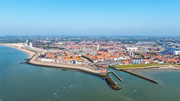 Aerial from the historical town Vlissingen in Zeeland the Netherlands