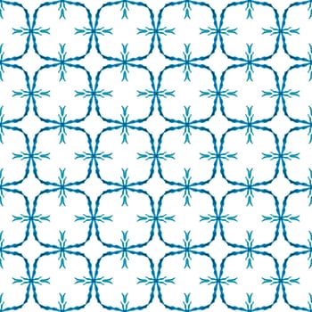 Textile ready mind-blowing print, swimwear fabric, wallpaper, wrapping. Blue splendid boho chic summer design. Repeating striped hand drawn border. Striped hand drawn design.
