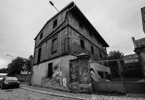 Old House Of A Polish Town Captured In Black And White Photography