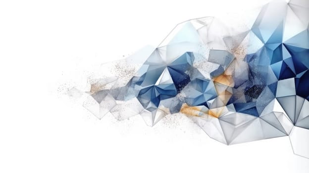 Abstract watercolor artwork mixed with buzzy geometric shapes for background of social media banner generative AI image