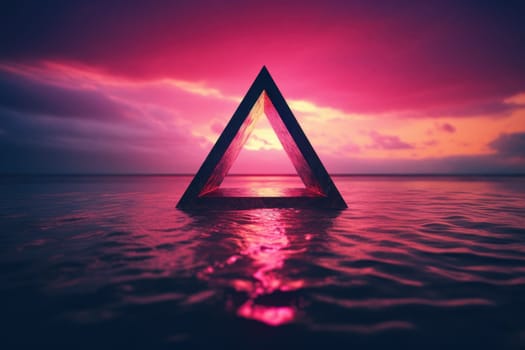 Synthwave Triangle, photorealistic. Generative AI image weber.