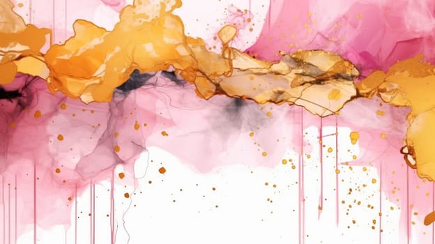 Abstract watercolor artwork mixed with buzzy geometric shapes for background of social media banner generative AI image