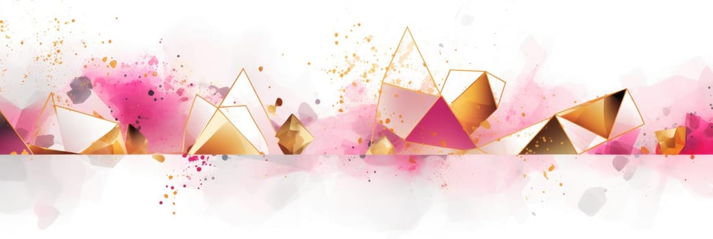 Abstract watercolor artwork mixed with buzzy geometric shapes for background of social media banner generative AI image