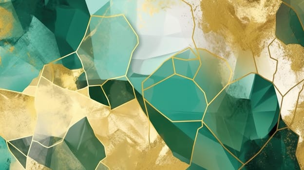 Abstract watercolor artwork mixed with buzzy geometric shapes for background of social media banner generative AI image