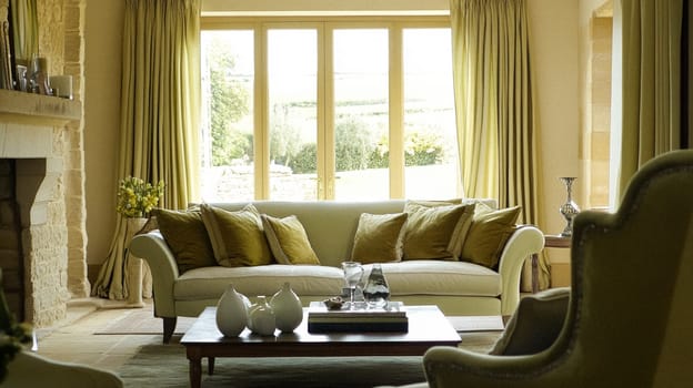 Country cottage decor, Cotswolds style interior design, furniture and home decor in elegant English country house style idea