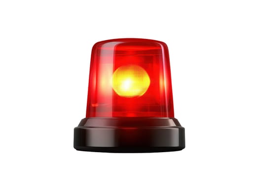 Red siren light on transparency isolated white background ..