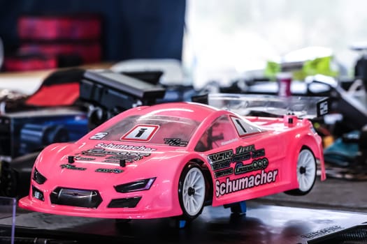 MELBOURNE, AUSTRALIA - NOVEMBER 23: Qualifying in the 2024 Australian 1/10th Electric Radio Controlled Car National titles on 23rd November 2024