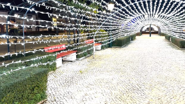 Christmas illuminations in the streets of Ovar, Portugal.